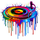 Fusion Of Colours LP On Turntable Art Print 3