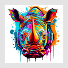 Paint Splashes Imposing Rhino Art Print 1