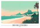 Rio de Janeiro Beach Art Print with Blue-Green Tones 3