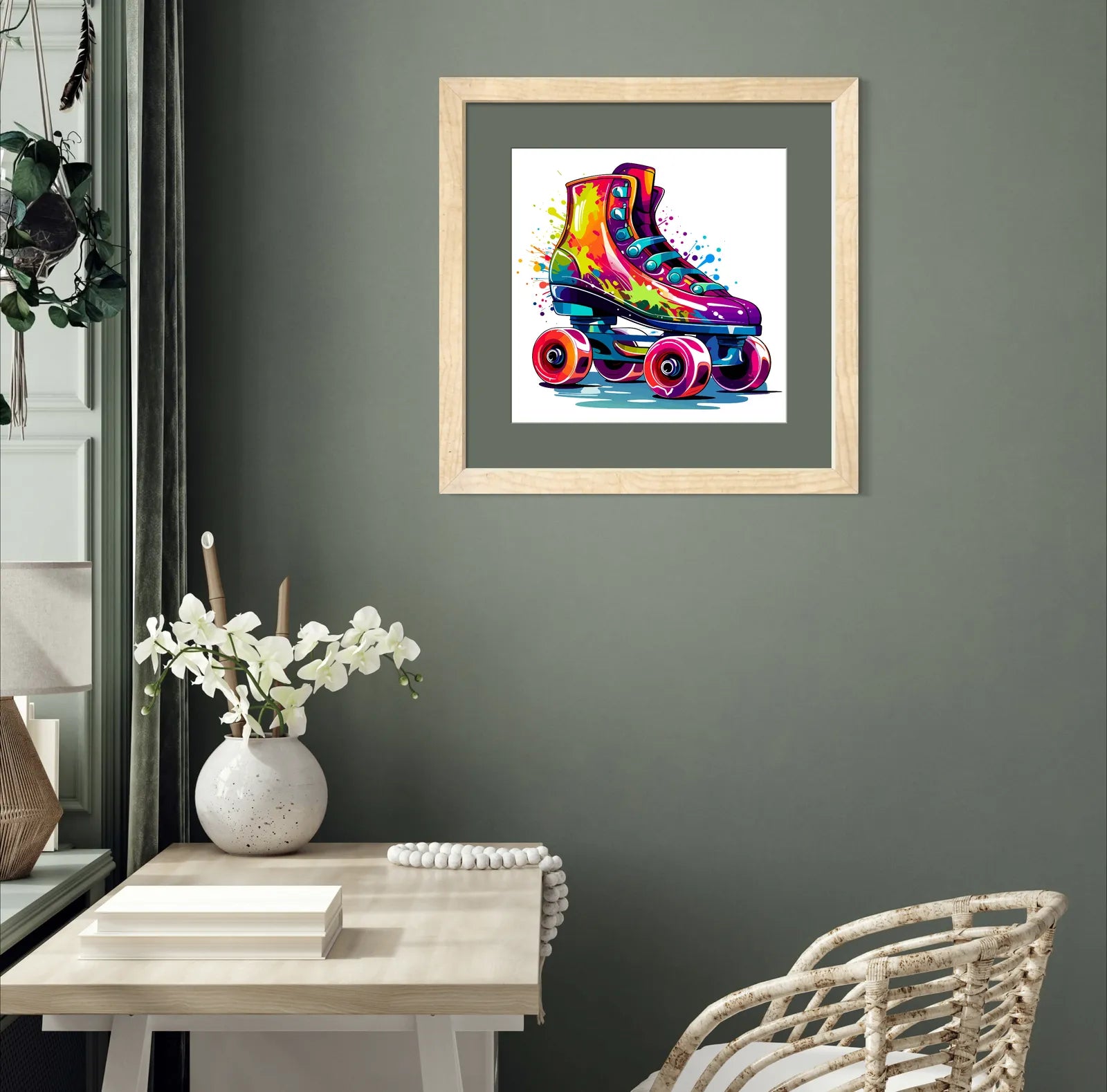 Designer Paint Splash Roller skates Art Print 2