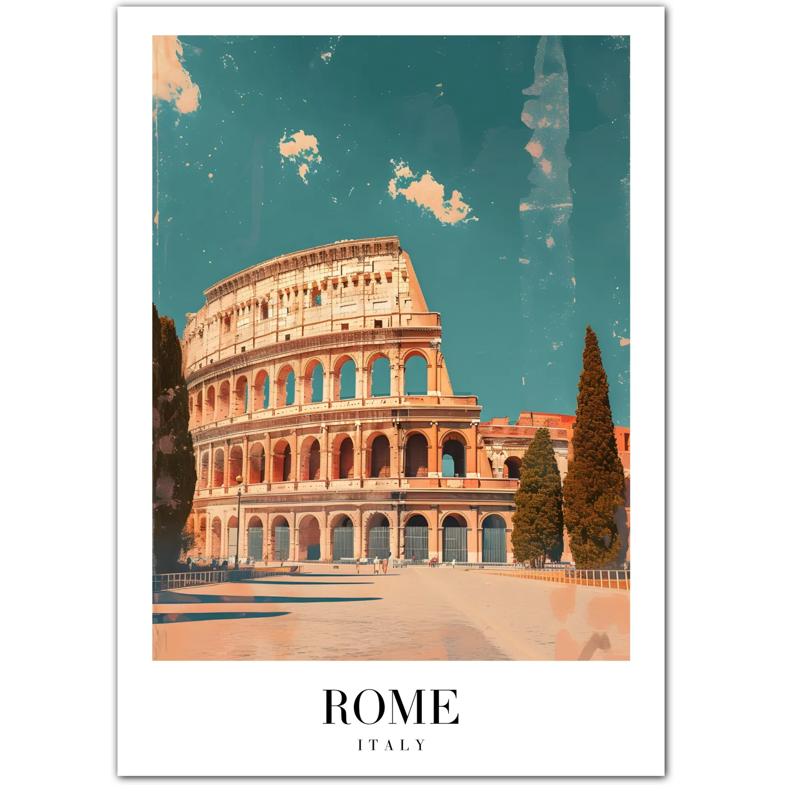 The Majestic Colosseum: Iconic Roman Landmark Art Print