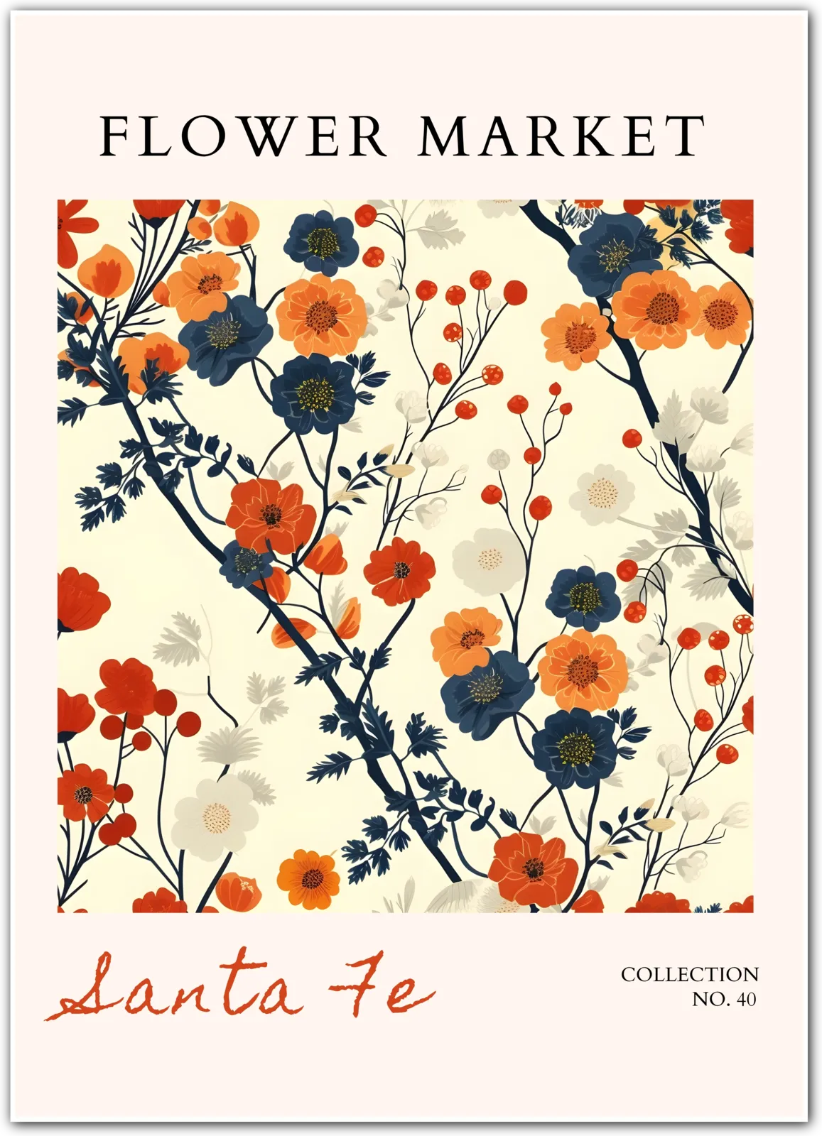 Santa Fe Desert Bloom – Bold Vintage Floral Art Print