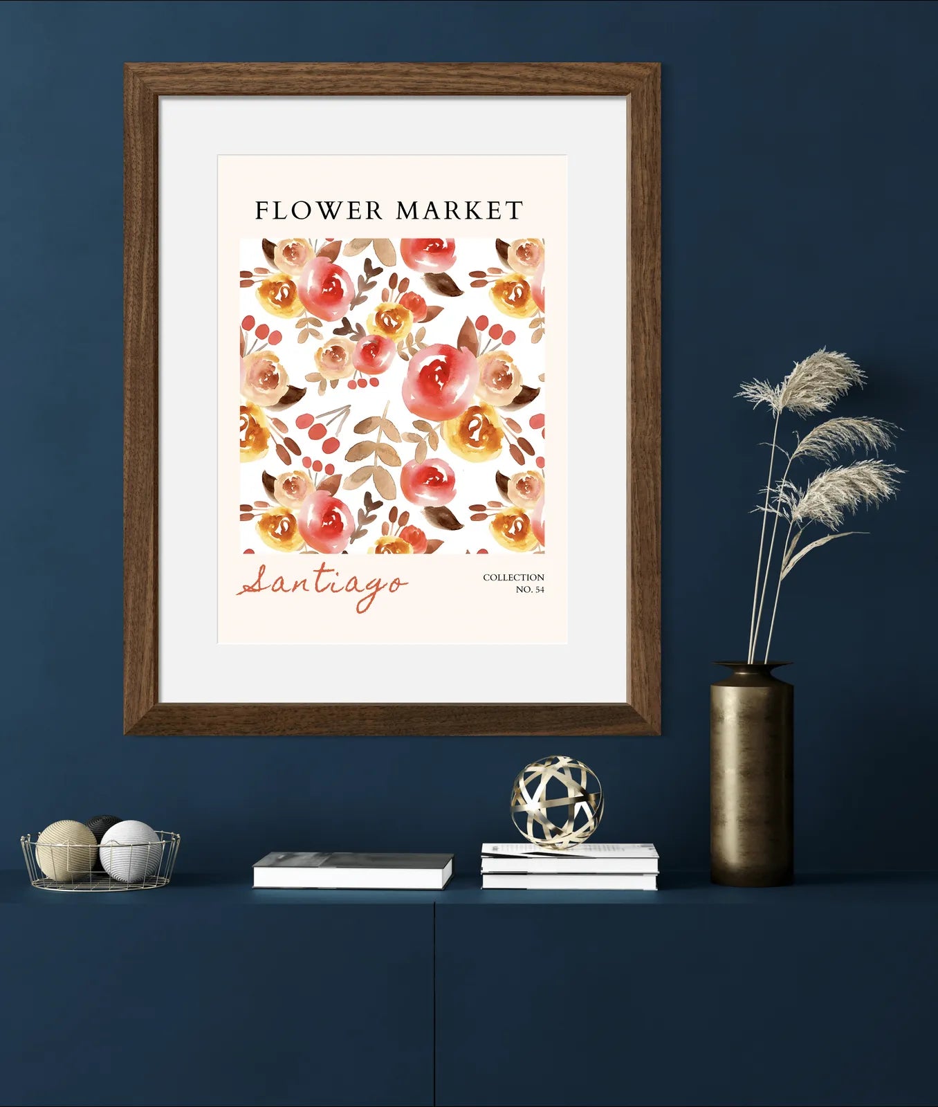 Santiago Sunset – Warm Watercolour Floral Art Print