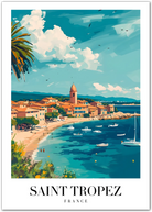 Vibrant Saint-Tropez Seaside: A Mediterranean Dream Art Print