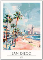 San Diego USA Art Print – Seaside Cityscape