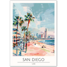 San Diego USA Art Print – Seaside Cityscape