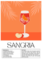 Sangria Art Print – Two-Tone Orange & Fern Cocktail Design 3