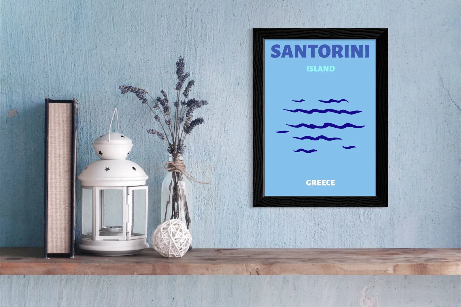 Santorini Island Greek Aegean Waves Art Print