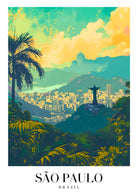 São Paulo Art Print With Christ The Redeemer And Skyline 3