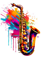 Paint Explosion Saxaphone Wall Art Print 3