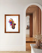 Paint Explosion Saxaphone Wall Art Print 2