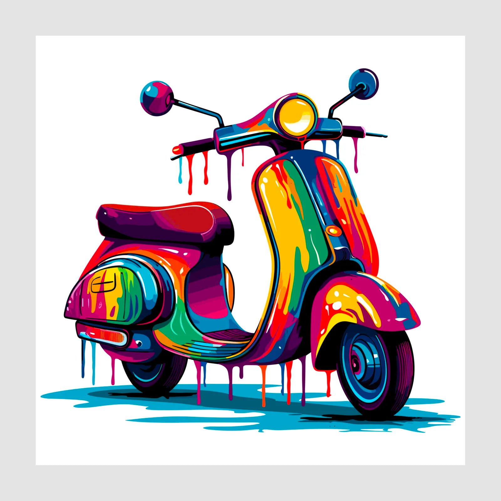 Liquid Paint Drip Design Vespa Art Print 1