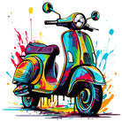 Iconic Vespa Riding Through the Paint Artwork 3