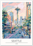 Seattle USA Art Print – Space Needle Cityscape