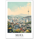 Serene Seoul: A Stunning Cityscape Blending Modern & Nature Art Print