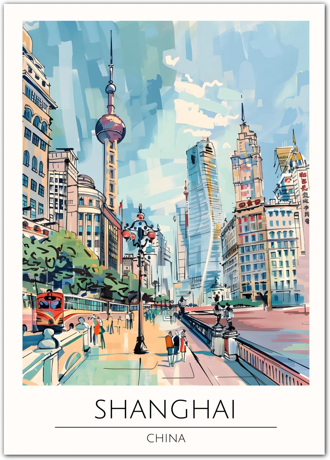 Shanghai China Art Print – Futuristic Cityscape