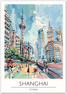 Shanghai China Art Print – Futuristic Cityscape