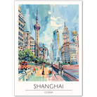 Shanghai China Art Print – Futuristic Cityscape