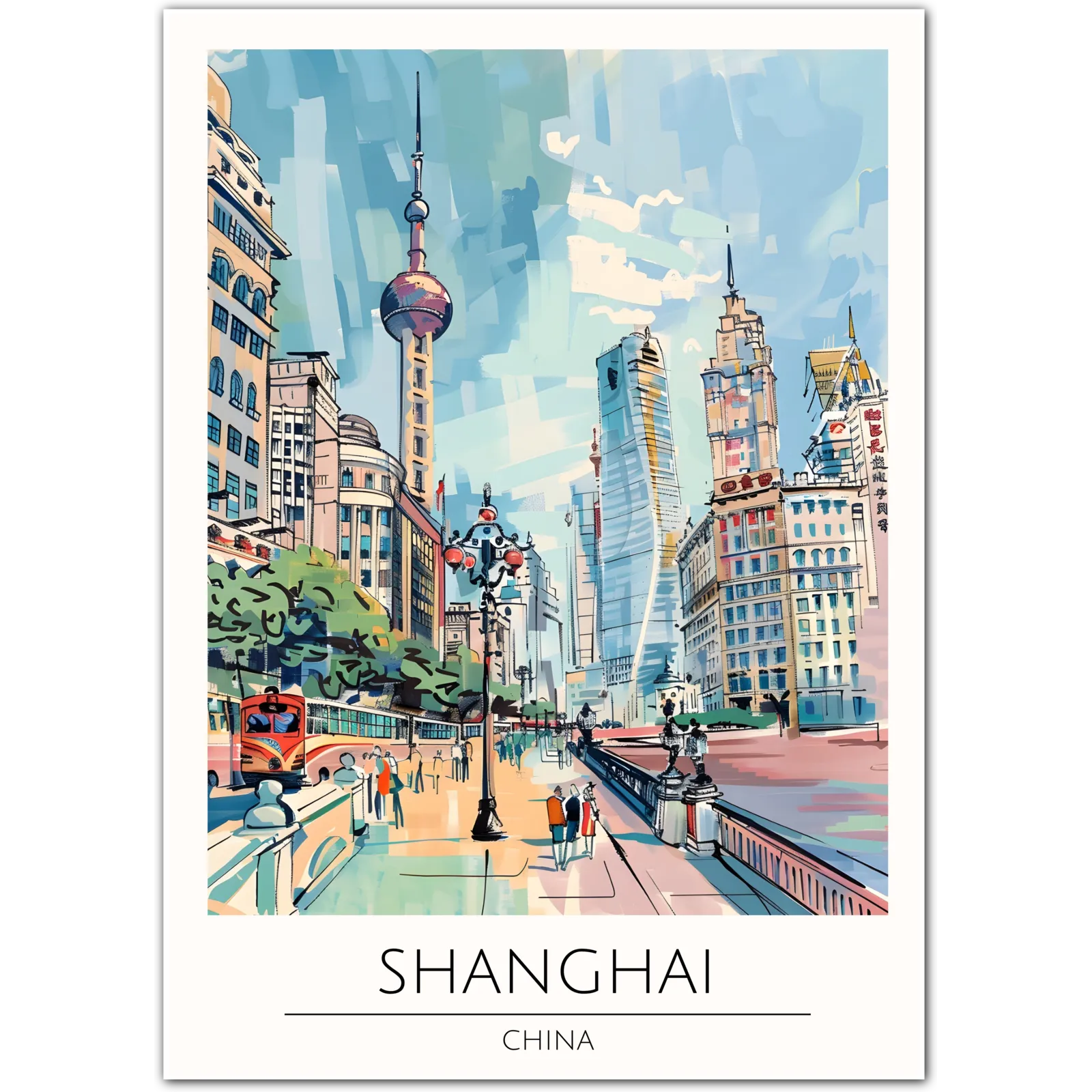 Shanghai China Art Print – Futuristic Cityscape