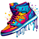 Bright Paint Drip Sneakers Digital Art Print 3