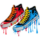 Bright Paint Drip Pair Of Sneakers Digital Art 3