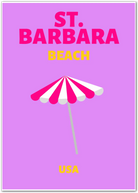 Santa Barbara Beach USA Art Print – Bold and Playful Summer Vibes