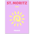 St. Moritz Chic France Art Print – Elegant Sun Illustration