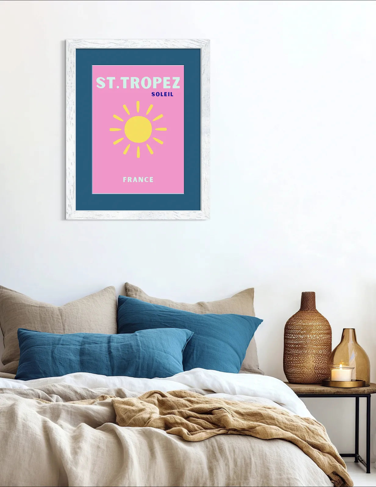 St. Tropez Soleil France Art Print – Playful Sunshine Illustration