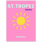 St. Tropez Soleil France Art Print – Playful Sunshine Illustration