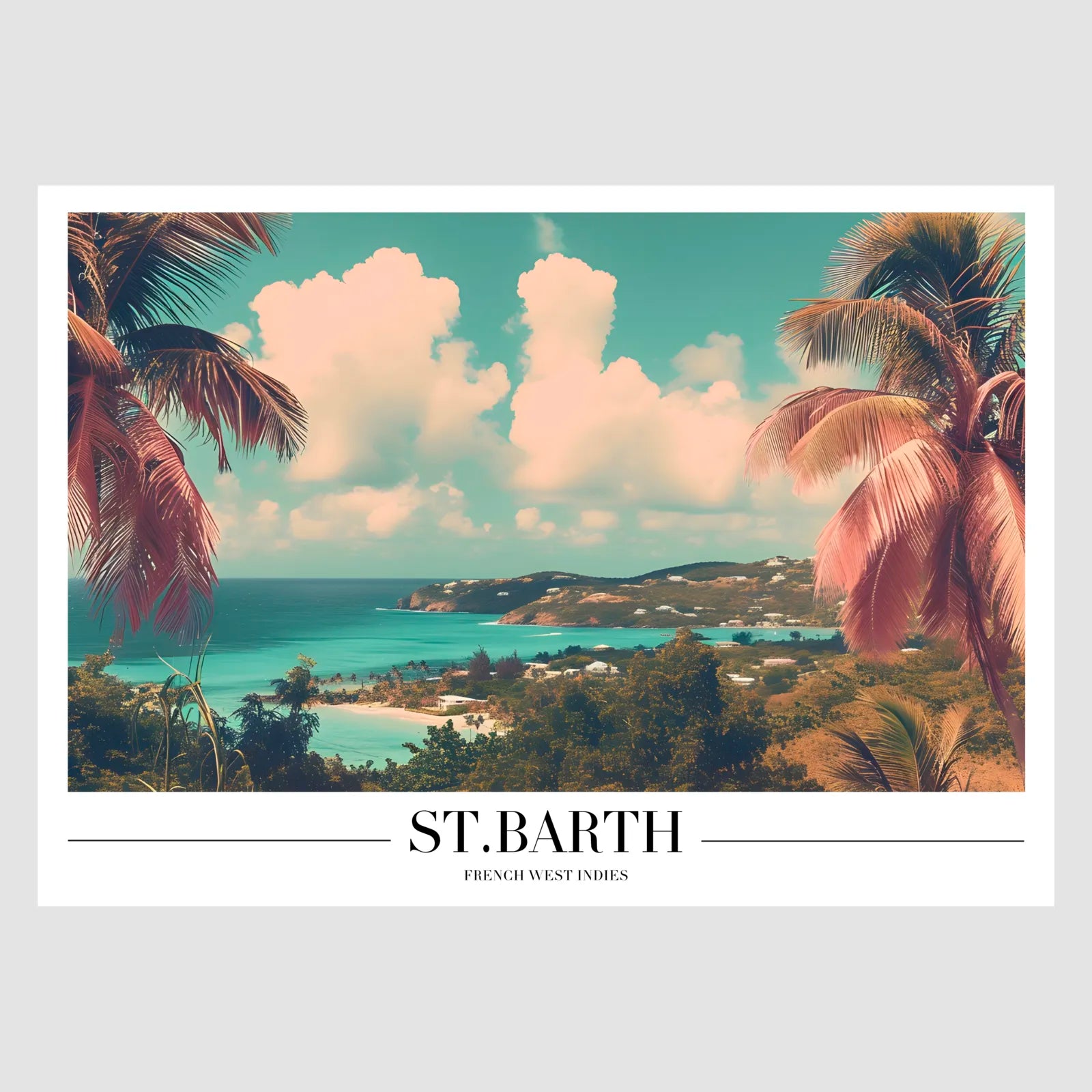 St. Barth Beach Art Print with Crystal Blue Waters 1