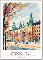 Stockholm Art Print – Elegant Swedish Architecture and Autumn Vibes