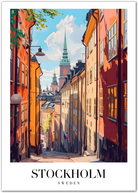 Stockholm’s Old Town: Swedish Cityscape Art Print