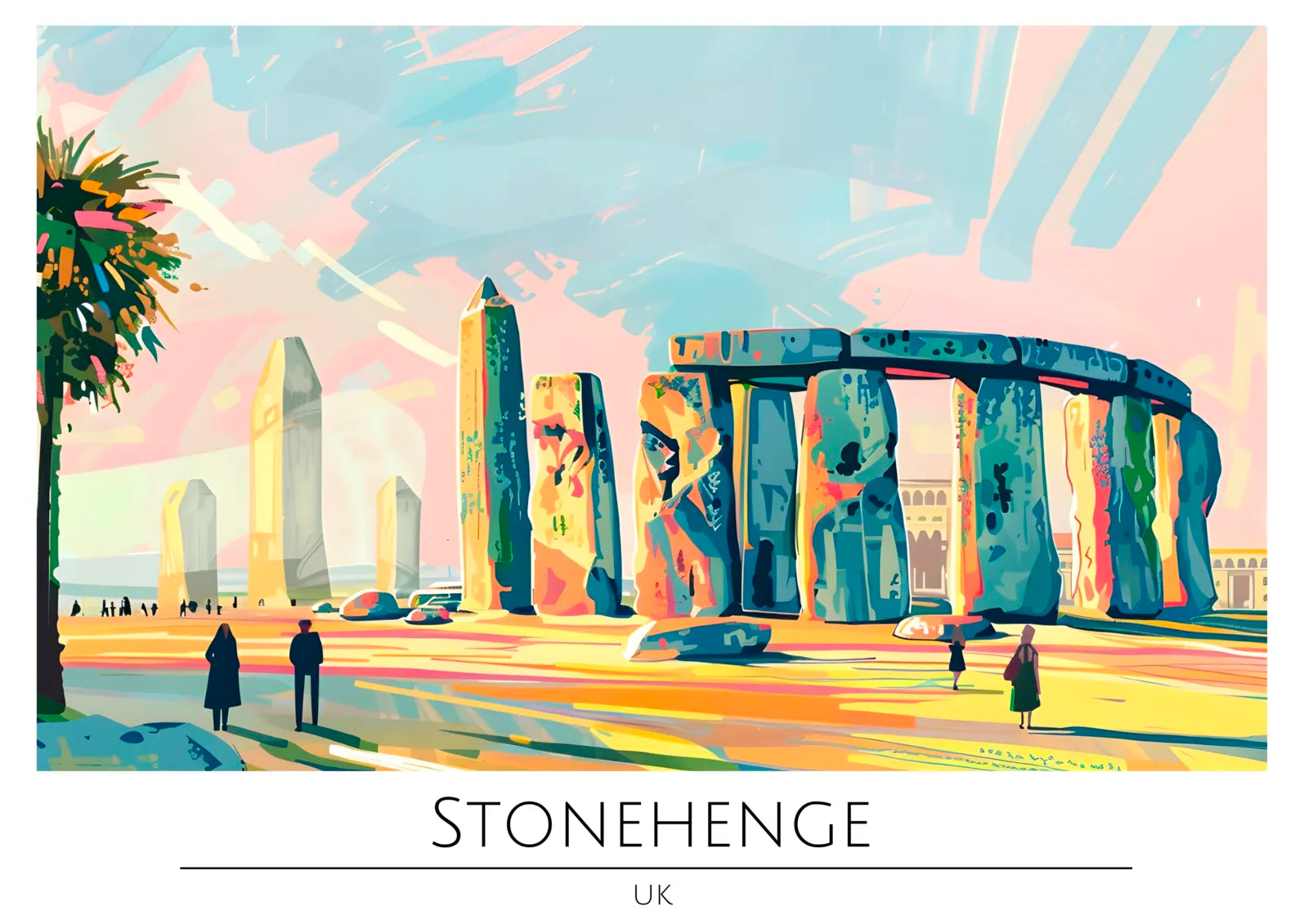 Stonehenge at Sunset with Golden Glow Art Print 3