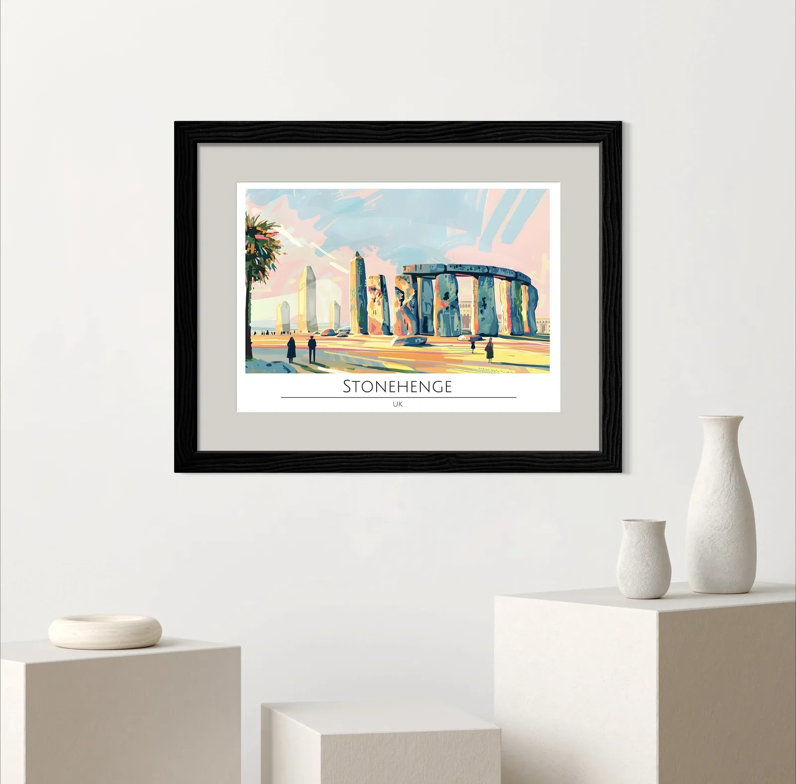 Stonehenge at Sunset with Golden Glow Art Print 2