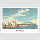 Sydney Opera House Art Print with Harbour Bridge and Cityscape 1