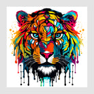 Mosaic Style Tigers Face Bright Coloue Art Print 1