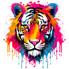 Paint Splash Tiger Digital Art Print 3