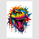 Fearsome T Rex Splash Art Print 1