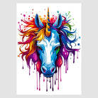 Mythical Unicorn In Bright Colours Splash Style Art Print 1