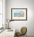 Valencia Beachside with Winding Road and Palms Art Print 2