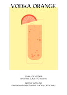 Vodka Orange Art Print – Bright Yellow & Orange Cocktail Design 3