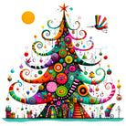 Magical Whimsical Christmas Tree Art Print 3