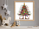 Quirky Fabric-Style Christmas Tree Art Print 2