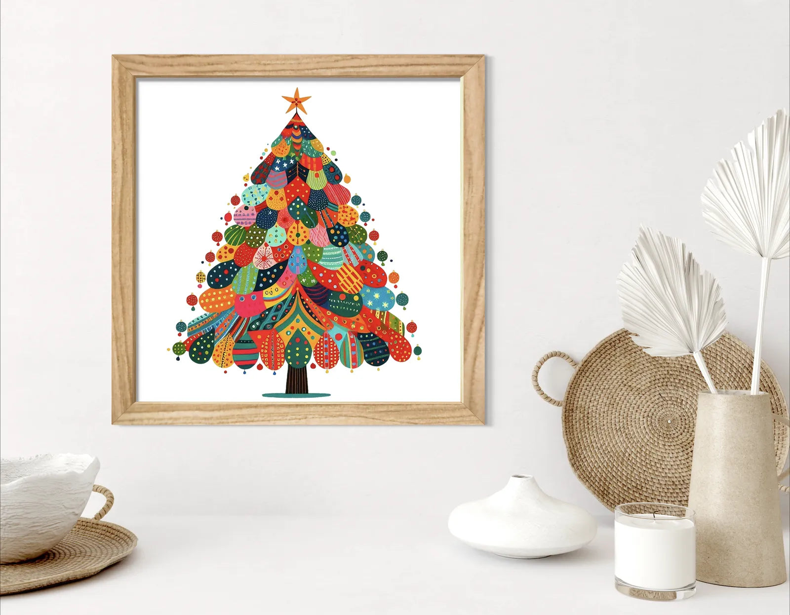 Patchwork Petal Christmas Tree Art Print 2