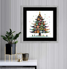 Bold Black Christmas Tree Art Print 2