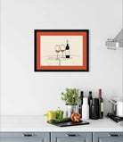 Minimalist Wine Elegance – Line Art Print