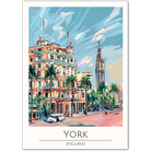 York Art Print – English Cityscape with Classic Architecture and Modern Energy