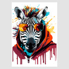 Cool Paint Splash Design Zebra Art Print 1