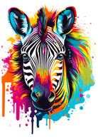 Baby Zebra In Paint Splash Design Art Print 3