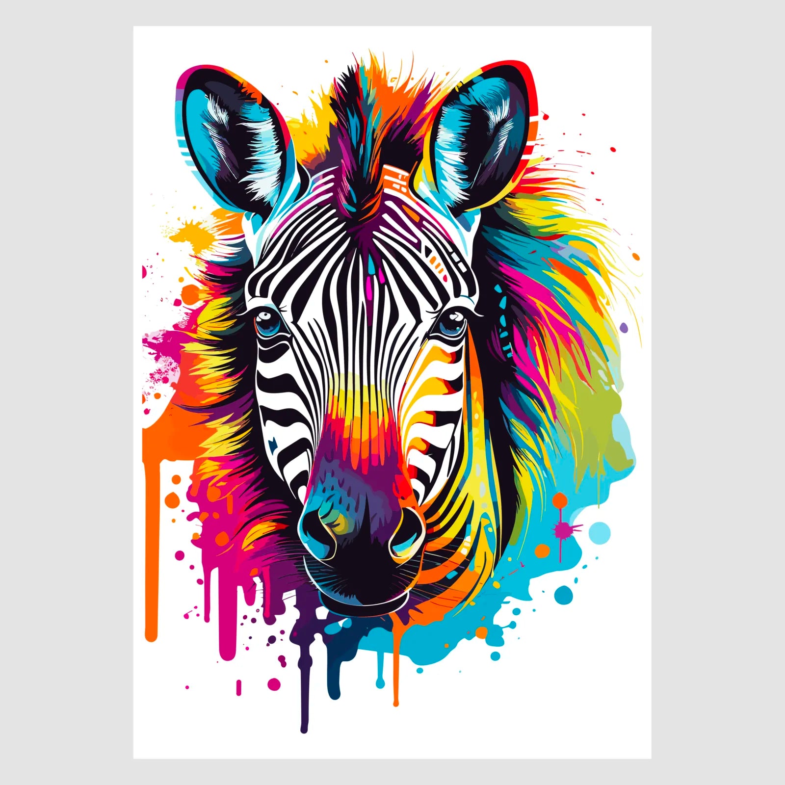 Baby Zebra In Paint Splash Design Art Print 1